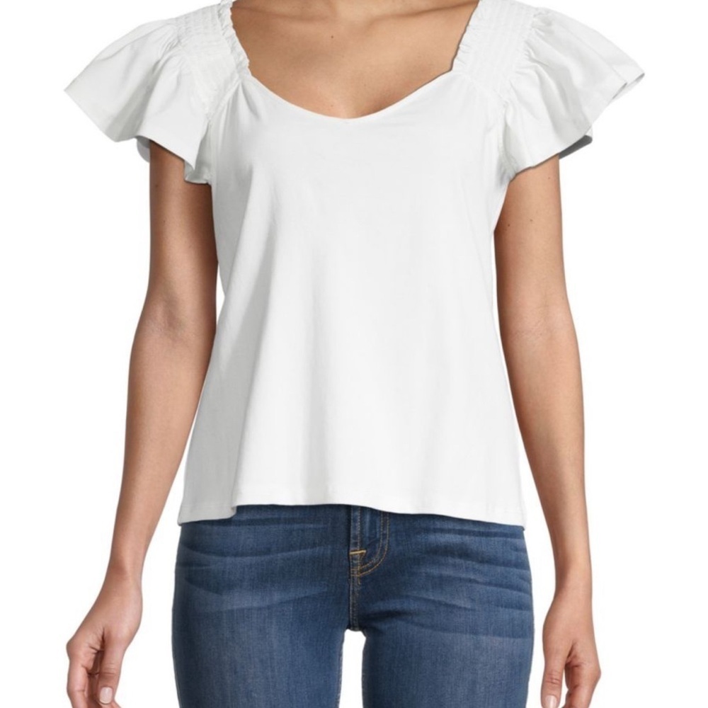 Catherine Malandrino White Sweetheart Neck Top Size M
